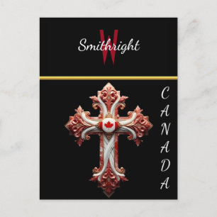 Patriotisk Emblem: Kanadas Flagga Kor Vykort
