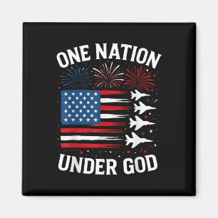 Patriotisk En Nation Under Gud Pojke 4 Juli Usa Fi Magnet