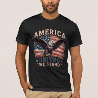 Patriotisk Enade vi står Amerikansk Flagga T-Shirt
