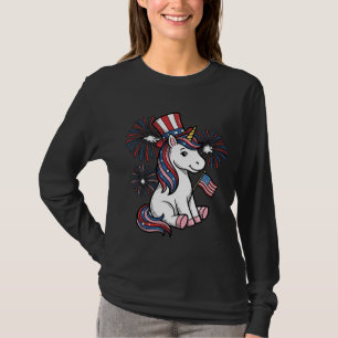 Patriotisk Enhörning Fyrverkeri Tröja Design_1