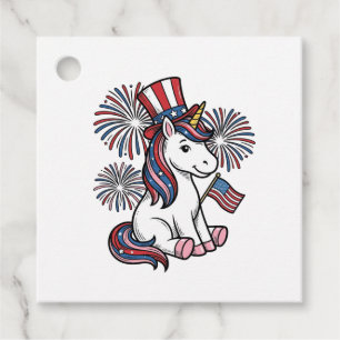 Patriotisk Enhörning Fyrverkeri Tröja Design_1 Gåvor Etiketter