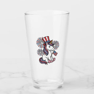 Patriotisk Enhörning Fyrverkeri Tröja Design_1 Glaskopp