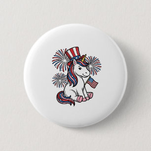 Patriotisk Enhörning Fyrverkeri Tröja Design_1 Knapp
