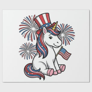 Patriotisk Enhörning Fyrverkeri Tröja Design_1 Presentpapper
