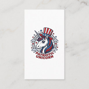 Patriotisk Enhörning Vintage Gravyr Grafik_1 Visitkort