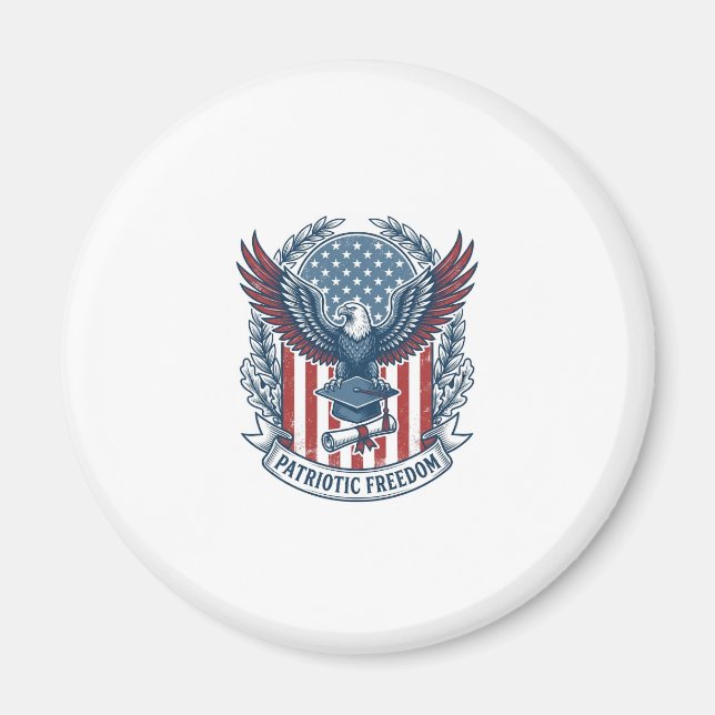 Patriotisk examens Vector Graphic T-shirt Magnet (Framsidan)