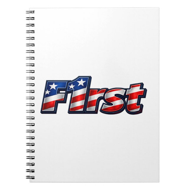 Patriotisk F1rst Flagga Design Anteckningsbok (Framsidan)
