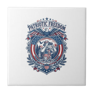 Patriotisk Fågelskådare Vektor Grafisk T-Shirt (2) Kakelplatta