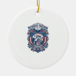 Patriotisk Fågelskådare Vektorgrafik T-Shirt (2) Julgransprydnad Keramik