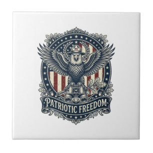 Patriotisk Fågelskådare Vektorgrafik T-Shirt Kakelplatta