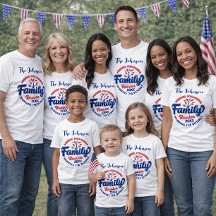 Patriotisk familjesammankomst Fjärde juli-design T Shirt