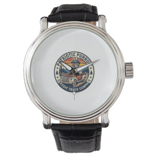 Patriotisk Farbror Sam Katt Retro Solnedgång T-Shi Armbandsur