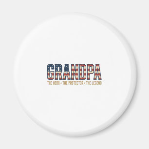Patriotisk Farfar Hjälte Beskyddare Legend Vektor Magnet