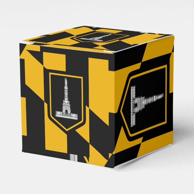 Patriotisk favör med Flagga Baltimore Presentaskar (Framsidan Sidan)