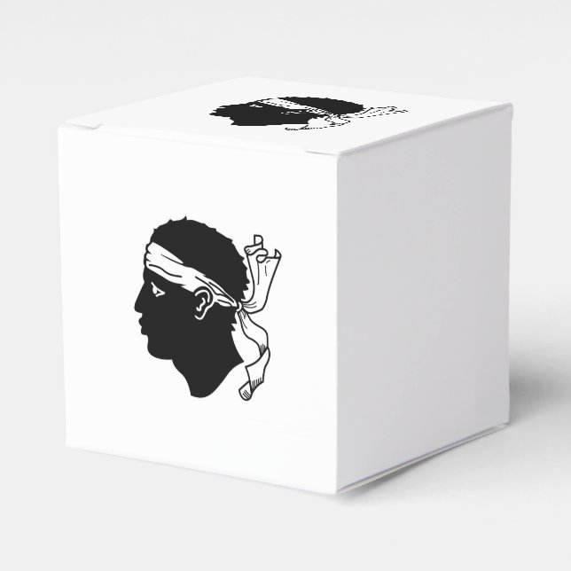 Patriotisk favör med Flagga på Korsika Presentaskar (Framsidan Sidan)