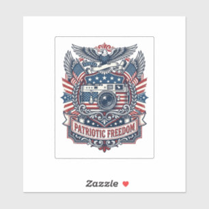 Patriotisk filmkamerabeundrare Vector Graphic T-sh Klistermärken