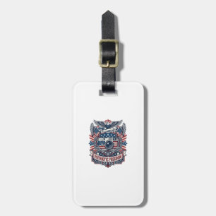 Patriotisk filmkamerabeundrare vektor grafisk t-sh bagagebricka