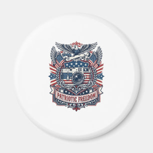Patriotisk filmkamerabeundrare vektor grafisk t-sh magnet