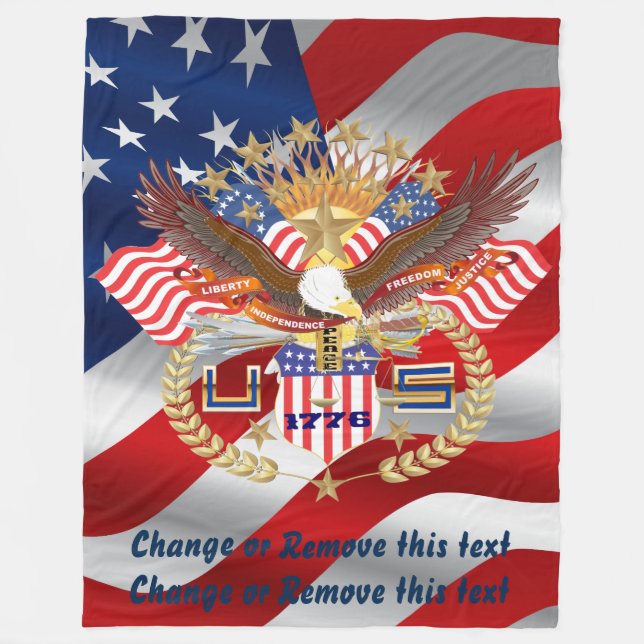 Patriotisk filt 30" x40" 50" x60" 60" x80 ", (Framsidan)