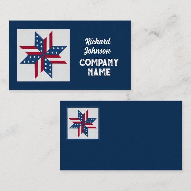 patriotisk filt blockerar mönster Stars och stripe Visitkort (Fram/baksida)