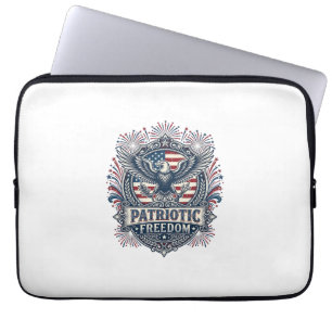Patriotisk Fireworks Festival Vektor Grafisk T-shi Laptop Fodral
