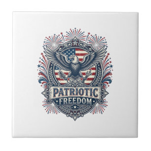 Patriotisk Fireworks Festival Vektorgrafik T-shirt Kakelplatta