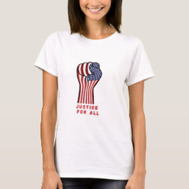 Patriotisk Fist Justice for All Protest T Shirt