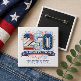 Patriotisk fjärde juli 2026 familjefirande knapp