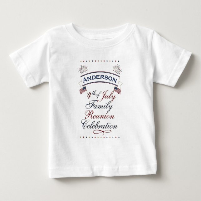 Patriotisk fjärde juli återföreningsdesign  t shirt (Framsida)