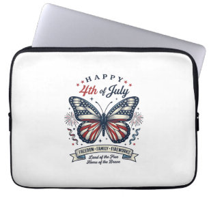 Patriotisk fjäril Glad 4:e juli skjortdesign Laptop Fodral