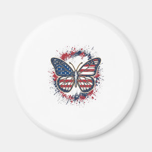 Patriotisk Fjäril Vintage Gravyr Vektor Design Magnet