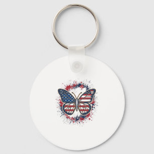 Patriotisk Fjäril Vintage Gravyr Vektor Design Nyckelring
