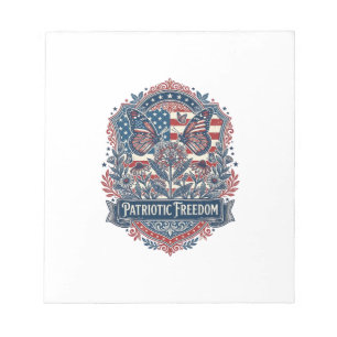 Patriotisk fjärilsträdgård vektor grafisk t-shirt_ anteckningsblock
