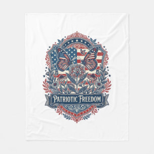 Patriotisk fjärilsträdgård vektor grafisk t-shirt_ fleecefilt