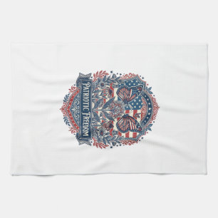Patriotisk fjärilsträdgård vektor grafisk t-shirt_ kökshandduk