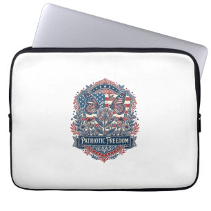 Patriotisk fjärilsträdgård vektor grafisk t-shirt_ laptop fodral