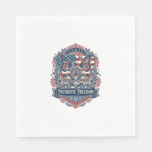 Patriotisk fjärilsträdgård vektor grafisk t-shirt_ pappersservett