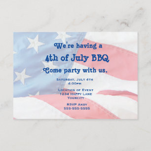 Patriotisk flagg 4 juli-firande inbjudningar