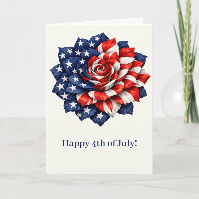 Patriotisk flagg blomsterillustration helgkort (Framsida)