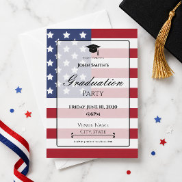 Patriotisk flagg-inbjudan till examensfest inbjudningar