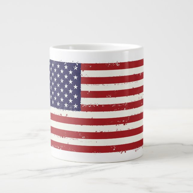 Patriotisk flagg-jätte-mugg jumbo mugg (Framsidan)