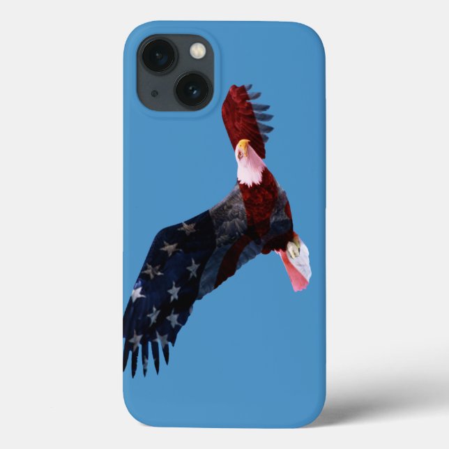 Patriotisk Flagg med Vitfiskad Örn iPad Air-fodral (Baksida)