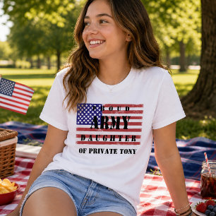 Patriotisk flagg stolt armé dotter skjorta t shirt