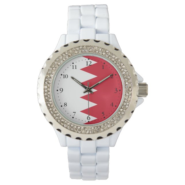 Patriotisk flagga av Bahrain armbandsur (Framsida)