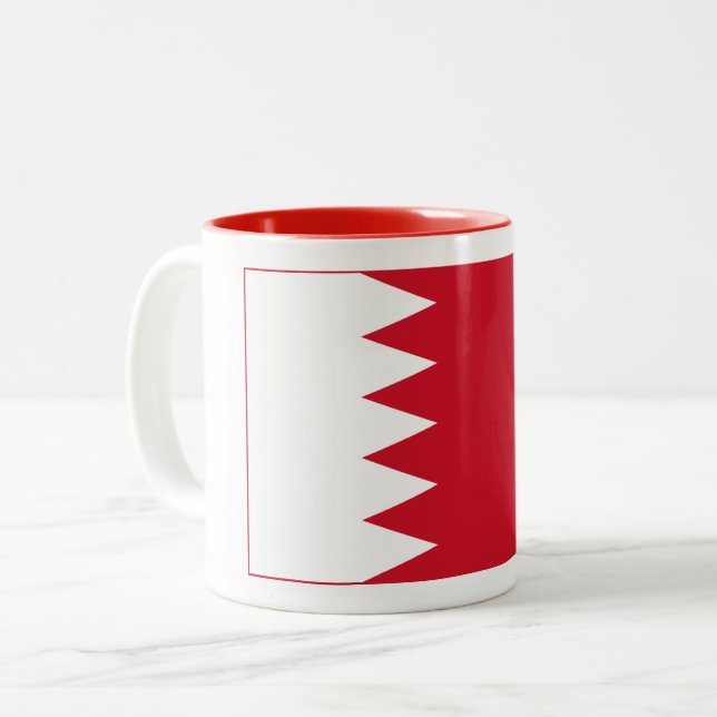 Patriotisk flagga av Bahrain Tvåtons kaffemugg (Framsida vänster)