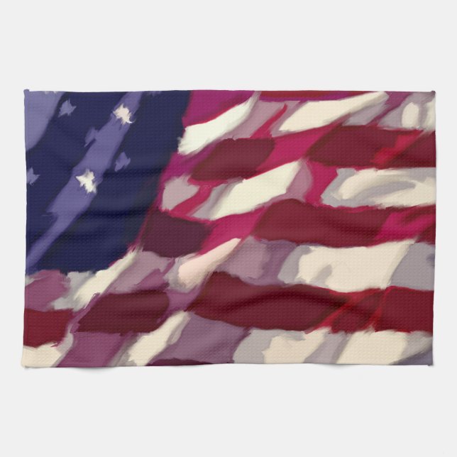 Patriotisk flagga Dishtowl Kökshandduk (Horisontell)