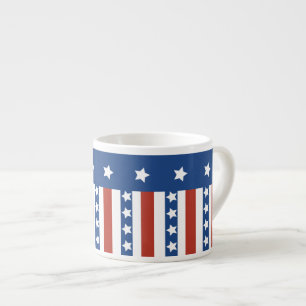 Patriotisk flagga för stjärnarandfrihet 4th Juli Espressomugg