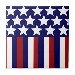 Patriotisk flagga för stjärnarandfrihet 4th Juli Kakelplatta