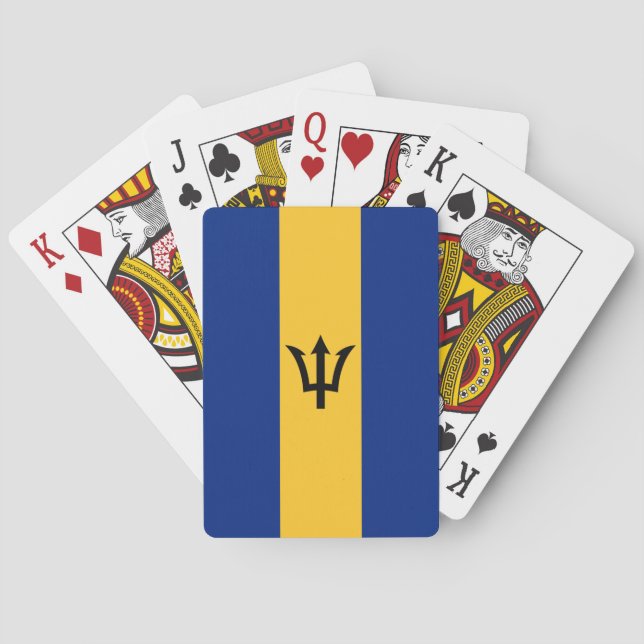 Patriotisk flagga från Barbados Casinokort (Baksidan)