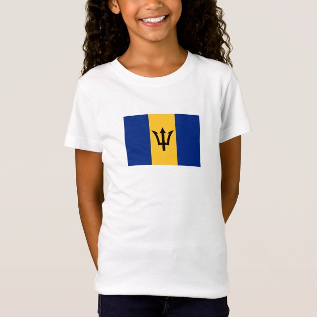 Patriotisk flagga från Barbados T Shirt (Framsida)